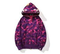 FDTURES 24ss alla Moda BAP Testa di Squalo Coppia Casual Doppio Cappello Camouflage Hoodie-color5||S