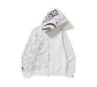 FDTURES 24ss Coppia alla Moda Casual Top BAP Japanese Trendy Brand Shark Head Splicing Night Light Uomo E Donna Felpa con Cappuccio Zip Felpa-color1||M