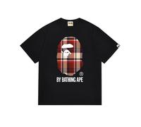 FDTURES 24ss Coppia Moda Casual BAP T-Shirt con Testa di Scimmia E Piccola Scimmia Camouflage Girocollo Pullover A Maniche Corte Sciolte T-Shirt-color4||M