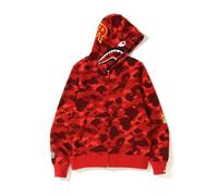 FDTURES 24ss Couple Trendy Hip-Hop Top BAP Youth Casual Camouflage Squalo Ricamo Felpa Sciolta con Cappuccio-color4||S