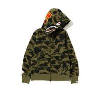 FDTURES 24ss Couple Trendy Hip-Hop Top BAP Youth Casual Camouflage Squalo Ricamo Felpa Sciolta con Cappuccio-color5||S