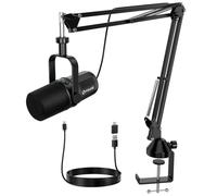 FDUCE SL40+ Microfono dinamico, kit microfono USB/XLR per podcasting, giochi e streaming, uscita cuffie integrata, pulsante mute, pulsante guadagno