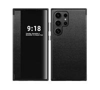 FDUJINH Custodia per Samsung Galaxy S25 Ultra/S25 Plus/S25, Smart Specchio View Ultra Sottile Mirror Custodia in Pelle Flip Antiurto Cover,Nero,S25 Ultra