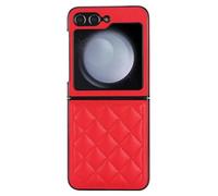 FDUJINH Custodia per Samsung Galaxy Z Flip 7, Lusso Custodia in Pelle Flessibile Morbida E Sottile Copertura,Rosso,Flip 7