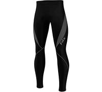FDX Collant da Ciclismo da Uomo, Imbottitura 3D, Termica, Resistente all'Acqua, Leggero, Tessuto Super Roubaix, Pantaloni da Ciclismo Invernali, Leggings da Altamente Elasticizzati (Nero/Grigio, L)