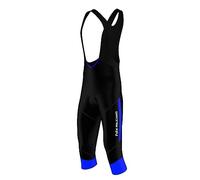FDX DX - Salopette da ciclismo a 3/4 da uomo, con imbottitura in gel, per ciclismo, Nero e blu., M