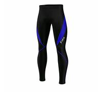 FDX Pantaloni Ciclismo Invernali Uomo Termici Imbottiti Antivento Lunghi per MTB e Bici da Strada Caldi per l'inverno (Black/Blue, Medium)