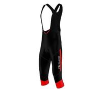 FDX, salopette da uomo per ciclismo con pantaloncini a 3/4, bretelle e inserto imbottito in gel, FDX-R3/4-16-A, Black / Red, S