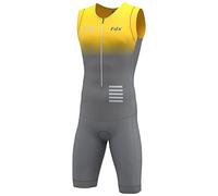 FDX Tuta da ciclismo da uomo, con imbottitura 3D, traspirante, ad asciugatura rapida, tuta da triathlon a maniche corte, per allenamento in bicicletta, top da corsa, abbigliamento da ciclismo, Duo