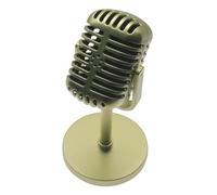 FDXGYH 1 pz Microfono Puntelli Modello Retro Prop Mic Plastica Microfono Falso con Supporto per Partito Gioco di Ruolo Stage Decorazioni da Tavolo