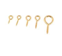 FDzkrtvm Mini Ganci ad Occhiello a Vite, 100 Pezzi di spilli a Vite Piccoli in Acciaio Inossidabile, Ganci for Occhielli, Dimensioni Multiple, Multicolori(Style Gold,4x8mm)