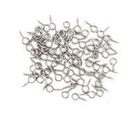 FDzkrtvm Mini Ganci ad Occhiello a Vite, Componenti for Gioielli in Acciaio Inossidabile 50 Pezzi Argento Oro Dimensioni Multiple(50PCS Silver,4x8mm)