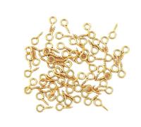 FDzkrtvm Mini Ganci ad Occhiello a Vite, Componenti for Gioielli in Acciaio Inossidabile 50 Pezzi Argento Oro Dimensioni Multiple(50PCS Gold,5x10mm)