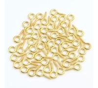 FDzkrtvm Mini Ganci ad Occhiello a Vite, Perni con Occhiello a Vite in Acciaio Inossidabile Multicolore 8x4mm/9x4mm 200/400/600/800 Pezzi(Gold,400pcs)