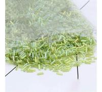 FDzkrtvm Perle di tubo vetro | Colore: multicolore, nero solido; Dimensioni: 2x6 mm; Utilizzo: artigianato di gioielli fai-da-te(Ab Light Green,2x6mm 30g)
