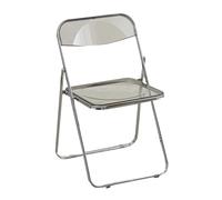 FDzkrtvm Sedia pieghevole in acrilico trasparente, Sedia pieghevole in acrilico, sedia impilabile in for soggiorno camera da letto multicolore(Grey)