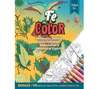 Fe en Color: Versículos bíblicos para colorear, reflexionar y renovar el espíritu - con 40 páginas para colorear y 10 páginas extra con crucigramas, sopas de letras, textos incompletos y más