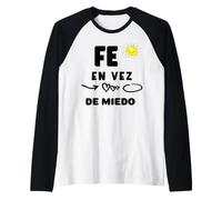 Fe en vez de Miedo Camisetas cristianas para Regalo Maglia con Maniche Raglan