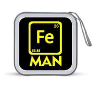 Fe Man-Iron Chemistry Tavola periodica Divertente porta CD 40 Capacità DVD Custodia protettiva per dischi Borsa organizer per auto, casa, viaggi