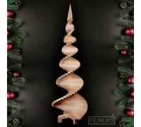 FE.MI.RO - Albero di Natale in Legno di Abete 200 cm x 70 cm - Design Moderno con Struttura Rotante - Albero Natalizio da Terra per Interno ed Esterno - Decorazione di Natale Minimal