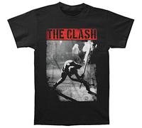 FEA Merchandising Lo scontro Uomo T-Shirt London Calling Grafico di Cotone Nero Punk Band Tee MD