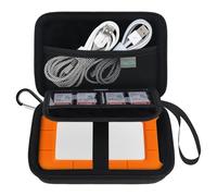 Feacan Custodia rigida per disco rigido esterno LaCie Rugged Mini/Rugged/Thunderbolt USB-C HDD portatile 1TB 2TB 4TB 5TB custodia da viaggio custodia protettiva con slot per scheda SD (solo custodia