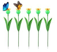Feader Di Colibrì Esterno 5 × A - Mangiatoia Degli Uccelli | Con Falso Design Dei Fiori | Resistente Alle Intemperie | Stazione Di Cibo E Acqua Fauna Selvatica | Ottimo Per I Parchi | Giardini |