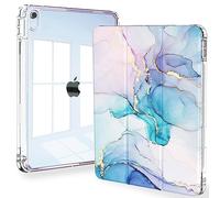 Feams Custodia per iPad Air 5a generazione, sottile a tre ante per iPad Air 5a/4a generazione da 10,9 pollici 2022/2020, custodia posteriore trasparente con funzione sleep/wake e portamatite per iPad