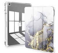 Feams Custodia per iPad di 9a/8a/7a generazione da 10,2 pollici, custodia posteriore trasparente a tre pieghe con portamatite e funzione di accensione/spegnimento automatico per iPad di 9a/8a/7a