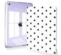 Feams Custodia per iPad mini 7 A17 Pro 2024, sottile e leggera a tre pieghe per iPad mini A17 Pro da 8,3 pollici 2024, cover posteriore trasparente con portapenne e spegnimento automatico, a pois
