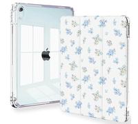 Feams Custodia sottile per iPad Air 11" M3 2025 / M2 2024, iPad Air 5a generazione 2022 / iPad Air 4a generazione 2020 10,9 pollici, custodia trasparente con portapenne e spegnimento automatico, fiore