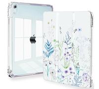 Feams Custodia sottile per iPad Air 11" M3 2025 / M2 2024, iPad Air 5a generazione 2022 / iPad Air 4a generazione 2020 da 10,9 pollici, custodia trasparente con portapenne e spegnimento automatico