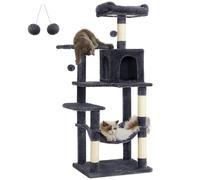 Feandrea Albero per Gatti Alto 143 cm, Tiragraffi per Gatti, con 4 Pali Graffiat