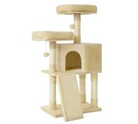 Feandrea Albero per Gatti, Casetta da 115 cm, Tiragraffi | Beige Sabbia, Collezione CLAWFY PCT141M01