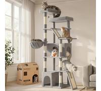 Feandrea Albero per Gatti XL, Tiragraffi per Più Gatti, 55 x 45 x 184,5 cm