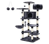 Feandrea Albero per Gatto a Diversi Ripiani, Tiragraffi Grande | Graffiatoio, Colonna in Sisal Naturale, Grigio, Collezione CLAWFY PCT17G
