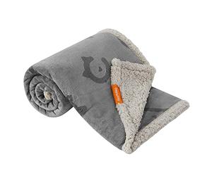 Feandrea Coperta Impermeabile per Cani, Coperta Animali Domestici in Sherpa per Cani di Piccola e Media Taglia, Gatti, 127 x 101 cm, L, Coprisedile Reversibile Lavabile in Lavatrice, Grigio PPB050G01