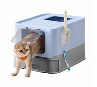 Feandrea Lettiera per Gatti Nascosta, Casetta per Lettiera, Vassoio Estraibile, Paletta, Spazzola, Ampio per Gatti Grandi, Portata 15 kg, Meno Tracce, Blu Pallido e Grigio Tortora PPT001Q01