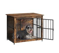 Feandrea Mobile Gabbia per Cani, Gabbia Moderna da Interno con Base Chiusa, 2 Porte, M, per Cani fino a 20 kg, Bassotto, Shih Tzu, Schnauzer Nano, Marrone Vintage PFC022KD01