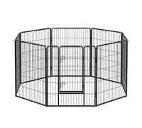 Feandrea Recinto per Animali Box per Cani, 8 Pannelli 77 x 100 cm, Nero PPK81H