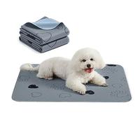 Feandrea Tappeti Lavabili per Cani, Tappeti Assorbenti Riutilizzabili, Set di 2, 91 x 86 cm, Taglia M, a Prova di Perdite, Lavabili, Antiscivolo, Alta Assorbenza, Grigio PTD034G01