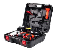 FEANISIFEI Kit cric elettrico per auto, 5 tonnellate, 12 V, con pompa gonfiabile integrata, cric elettrico per auto, SUV, kit di riparazione di emergenza