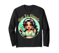 Fear La Chancla Spanish Curvy Chibi Mom Chanclazo Fregona Maglia a Manica