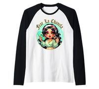 Fear La Chancla Spanish Curvy Chibi Mom Chanclazo Fregona Maglia con Maniche Raglan