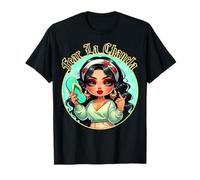 Fear La Chancla Spanish Curvy Chibi Mom Chanclazo Fregona Maglietta