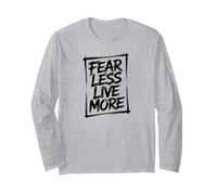 Fear Less Live More Allenamento Motivazionale ispiratore Maglia a Manica