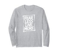 Fear Less Live More Allenamento Motivazionale ispiratore Maglia a Manica