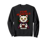 Fear Meowcula Funny Pixel Art Vampiro Cat Halloween Felpa