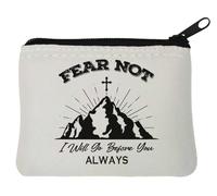 Fear Not I Will Go Before You Always - Portamonete in neoprene, 10 x 11 cm, colore: Bianco, bianco, Taglia unica