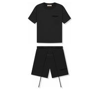 Fear Of God Essentials Bundle Completo Tee + Sweatshorts Stretch Limo Nero